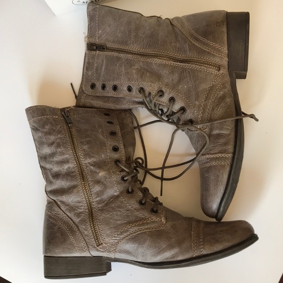 Steve Madden Troopa Stone Leather Boots 11 - Picture 2 of 11